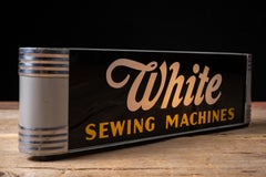 Art Deco White Sewing Machines Lighted Counter Display Sign