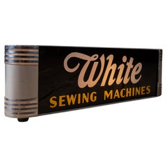 Art Deco White Sewing Machines Lighted Counter Display Sign