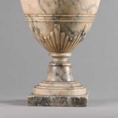 Art Deco White Variegated Alabaster Urn