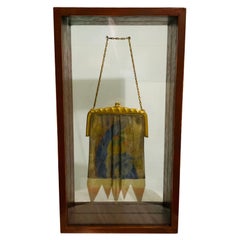 Art Deco Whiting & Davis Dresden Enamel Mesh Evening Purse Shadow Box/Display