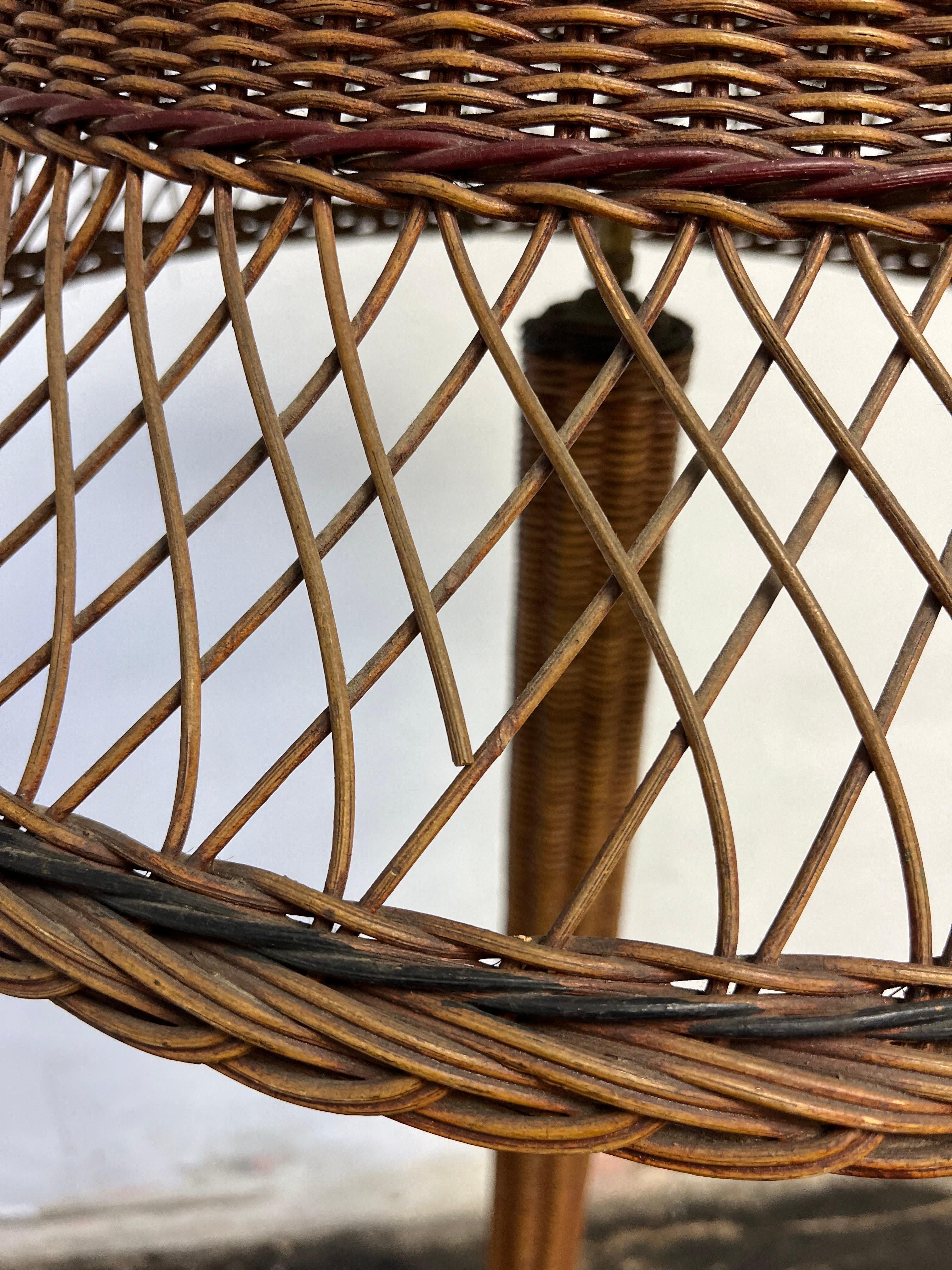 Art Deco Wicker Floor Lamp For Sale 1