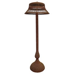 Art Deco Wicker Floor Lamp