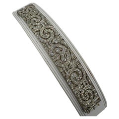 Art Deco Wide Diamond Platinum Bracelet 