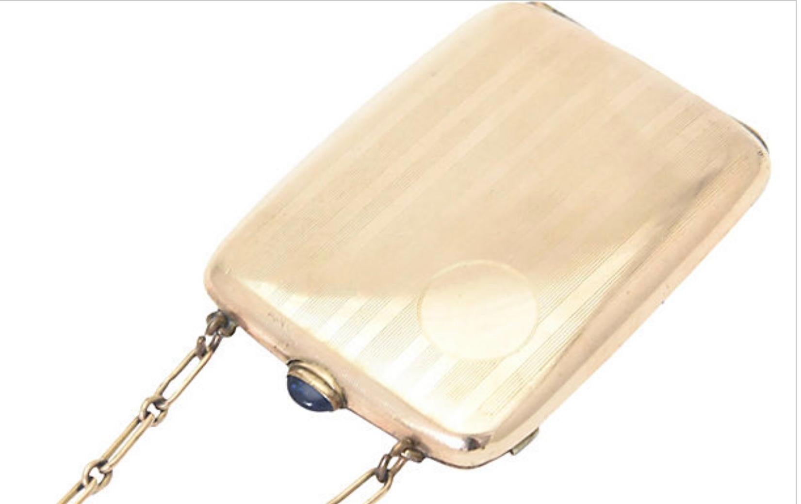Art Deco Wightman & Hough Gold Filled Compact Purse In Good Condition In Miami Beach, FL