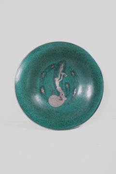 Art Deco Wilhelm Kåge Gustavsberg Argenta Großer Teller, Schweden