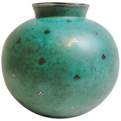 Art Deco Wilhelm Kåge Gustavsberg Argenta Large Vase, Sweden