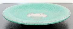 Art Deco Wilhelm Kage Gustavsberg Argentina Signed Ceramic Plate Silver Overlay