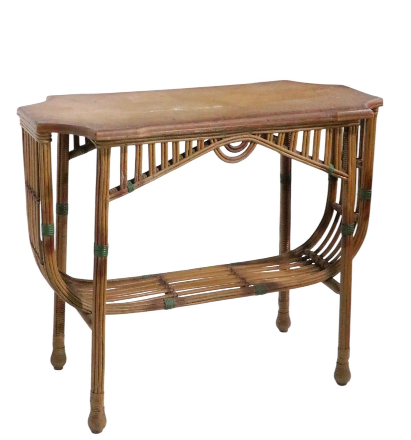 Console crayon en saule Art Déco par The Niagara Reedcraft Co. 1920/30s en vente 3