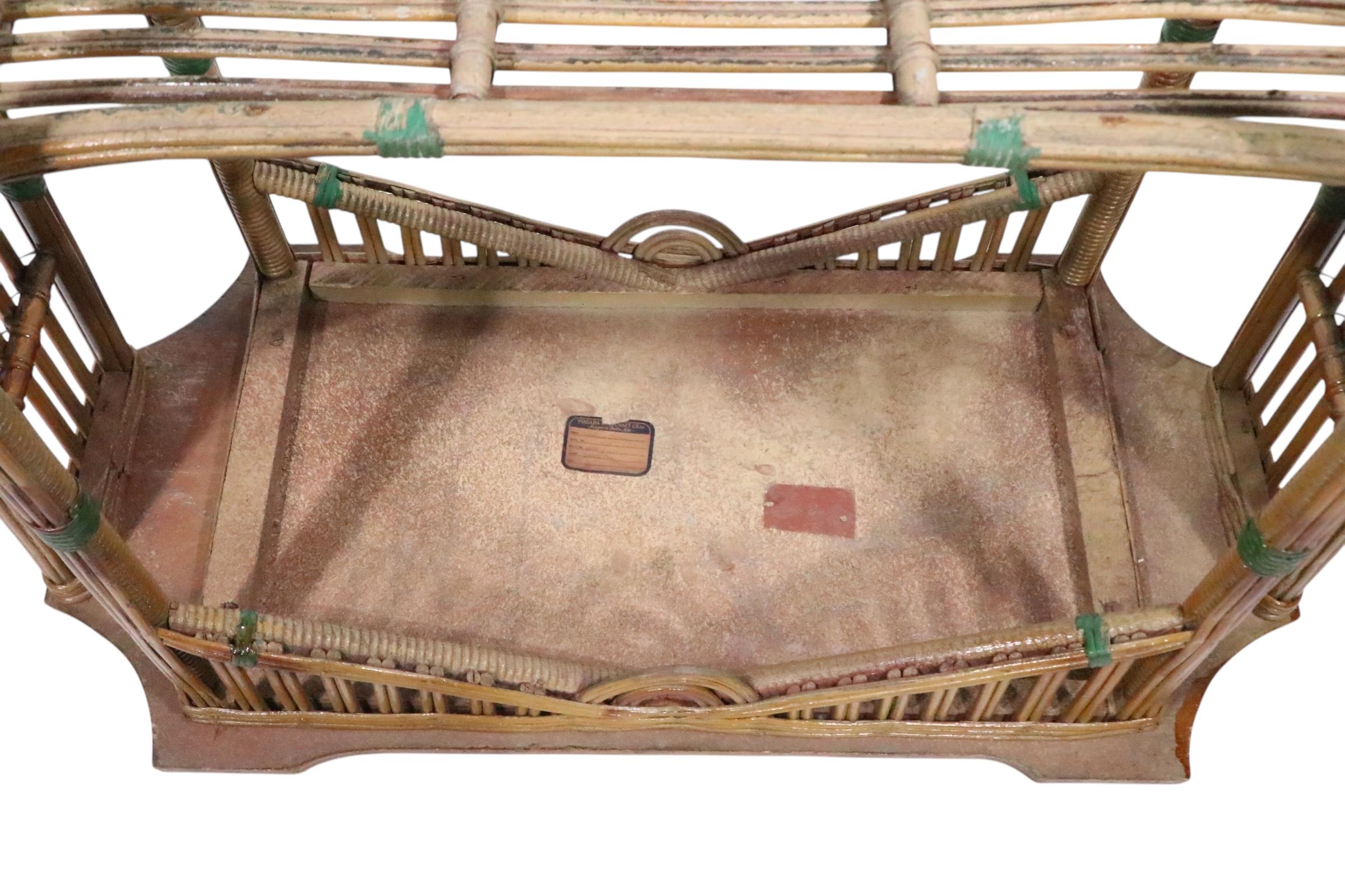 Console crayon en saule Art Déco par The Niagara Reedcraft Co. 1920/30s en vente 9