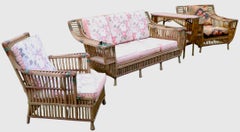 Console crayon en saule Art Déco par The Niagara Reedcraft Co. 1920/30s