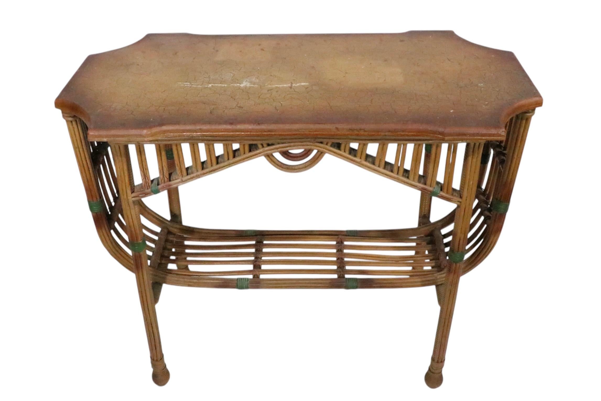 Américain Console crayon en saule Art Déco par The Niagara Reedcraft Co. 1920/30s en vente