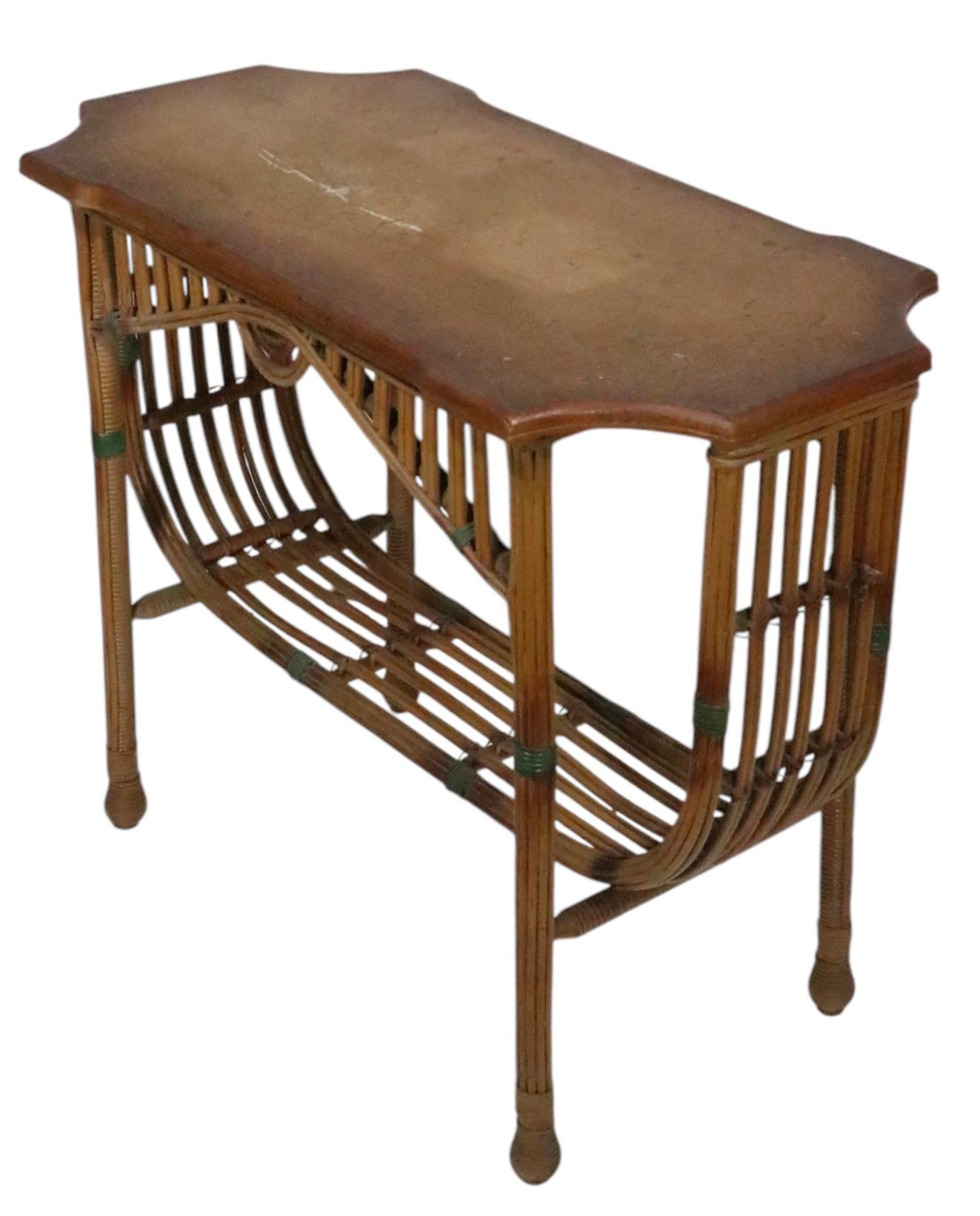 Console crayon en saule Art Déco par The Niagara Reedcraft Co. 1920/30s en vente 1