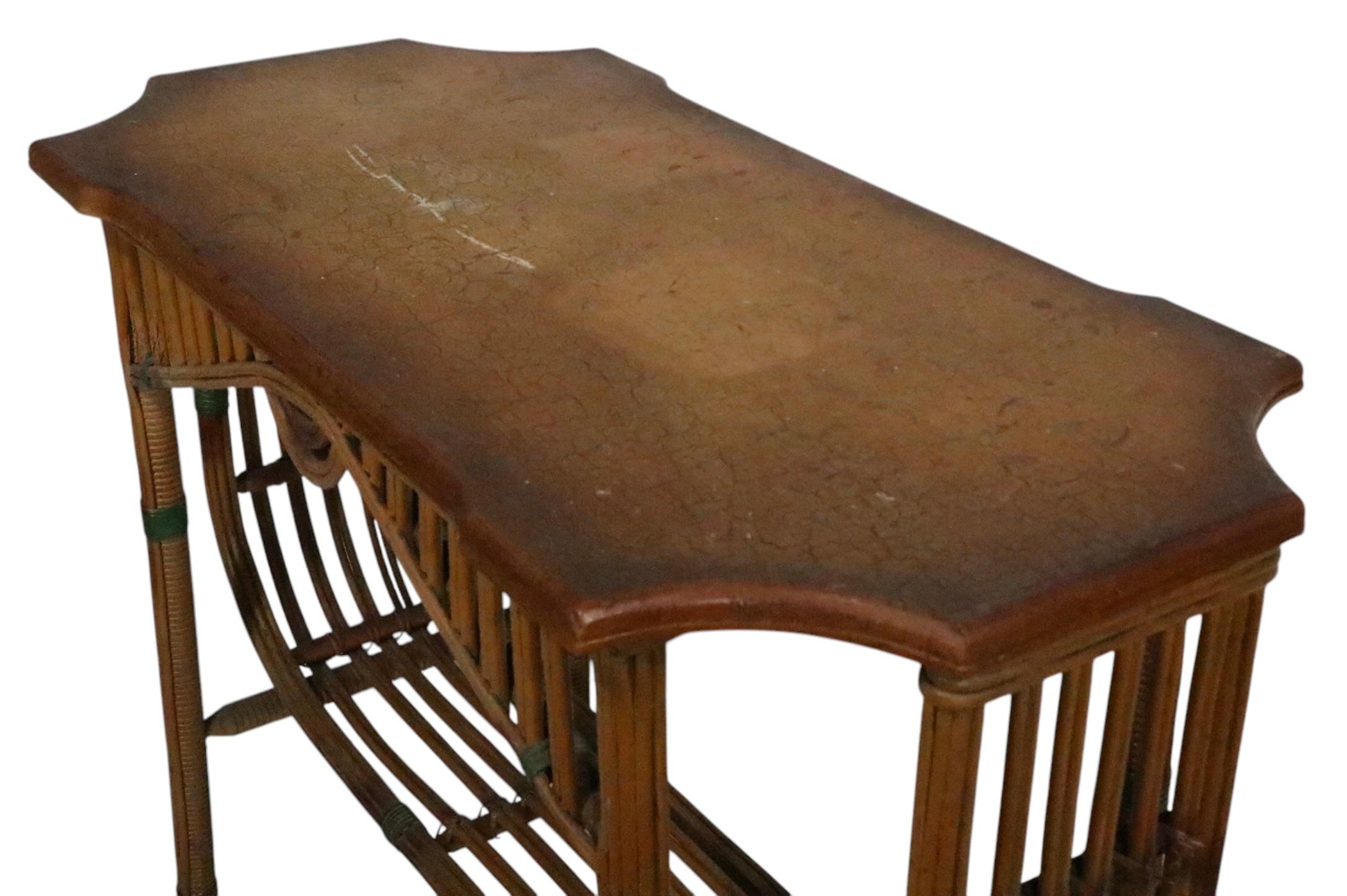 Console crayon en saule Art Déco par The Niagara Reedcraft Co. 1920/30s en vente 2