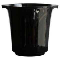 Art Deco Wine Cooler in Black Pressed Glass France 1940s