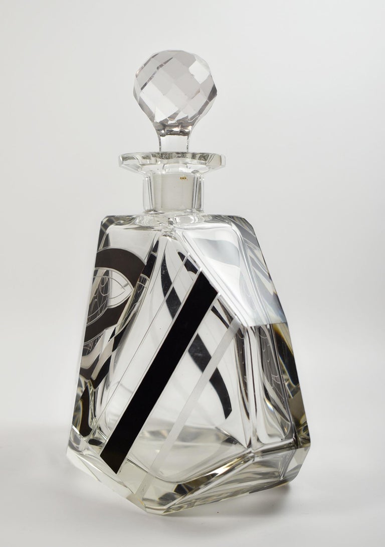 Art Deco Wine Decanter Bottle For Sale at 1stDibs