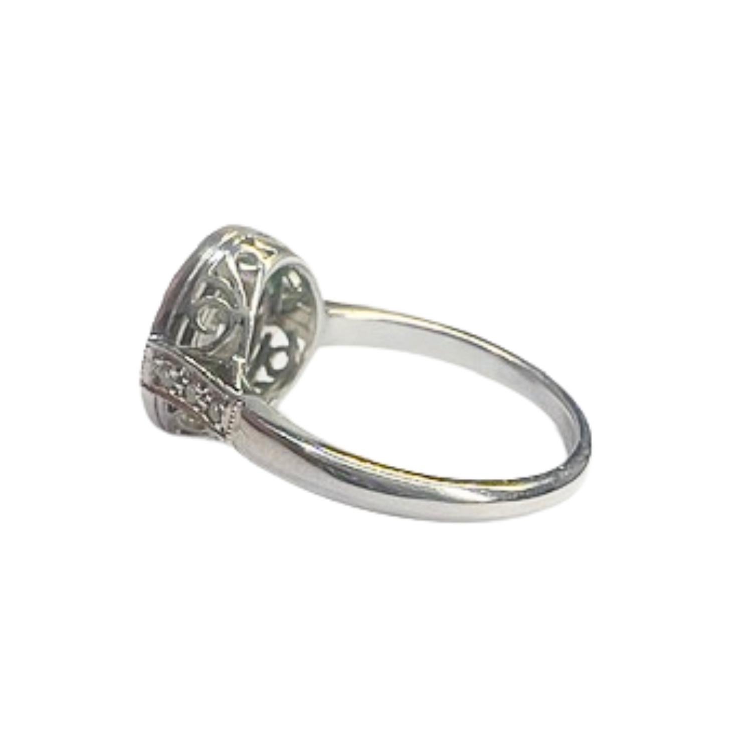 Anillo Art Déco con Diamantes y Esmeralda Platino 950 en Bueno Estado en MADRID, ES