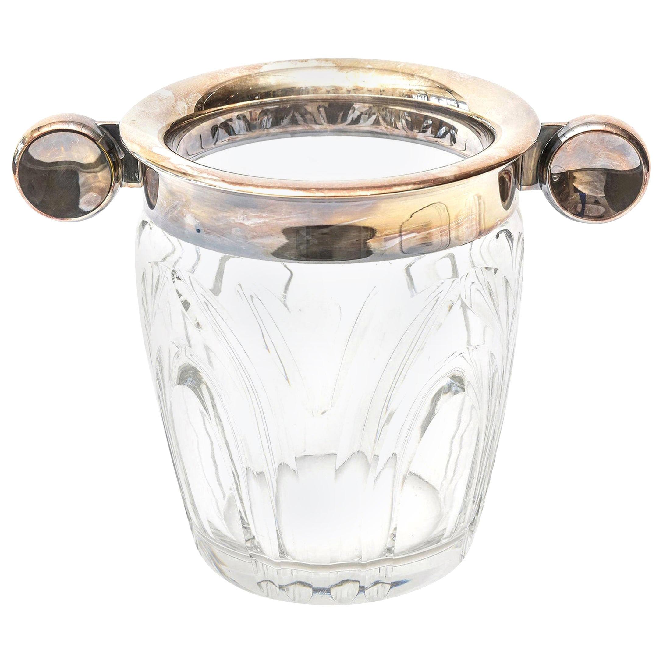 Art Deco WMF Crystal and Silver Plated Ice Bucket Champagne Bucket Barware