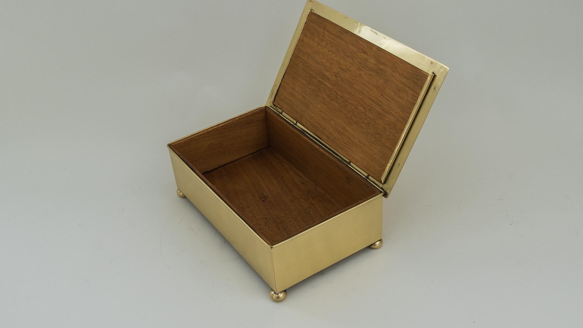 Polished Art Deco WMF Hunting Motiv Jewelry Box, circa 1920s For Sale