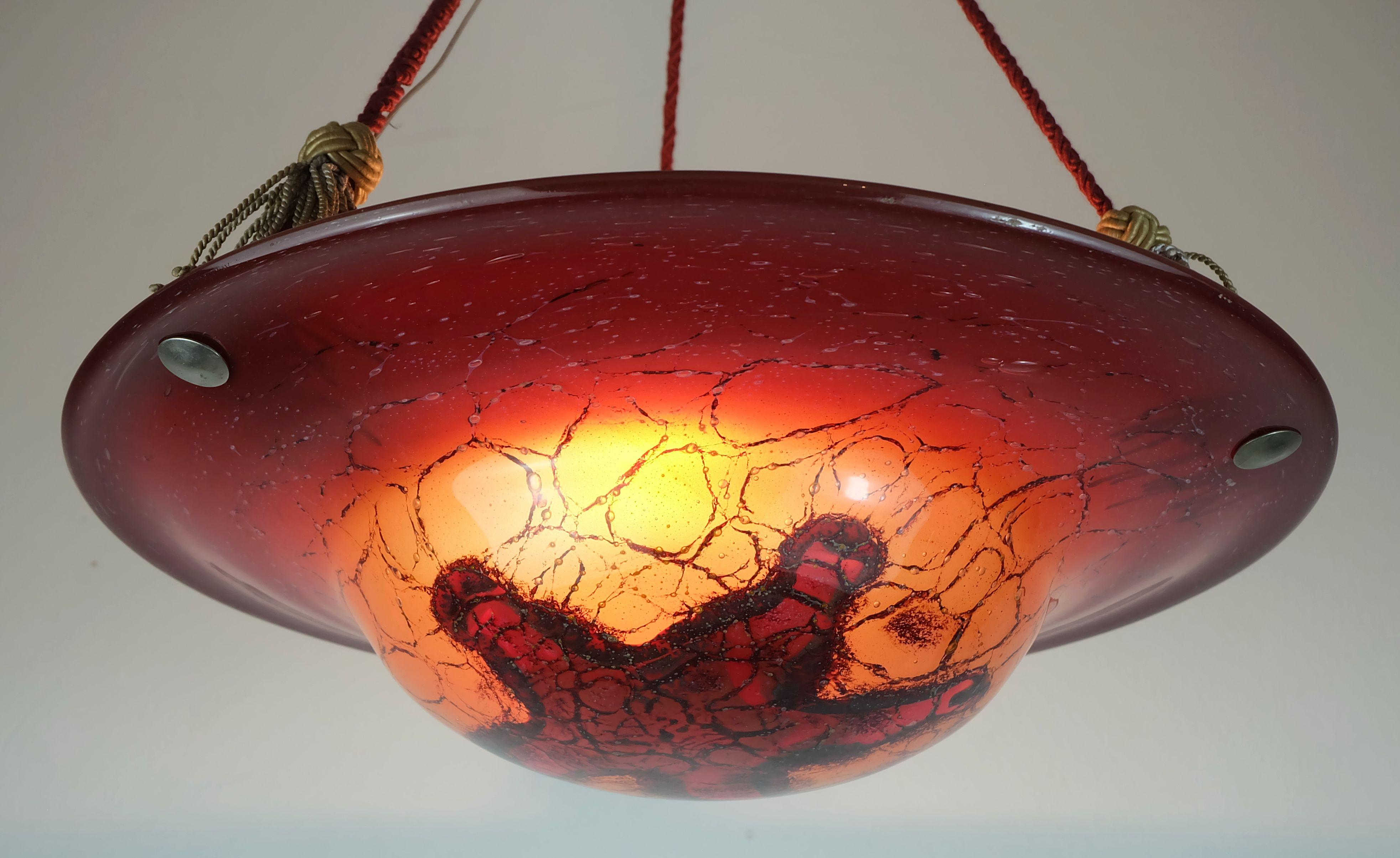 art deco WMF Ikora PENDANT LIGHT ikoraglass 1930s avantgarde design in vendita 3