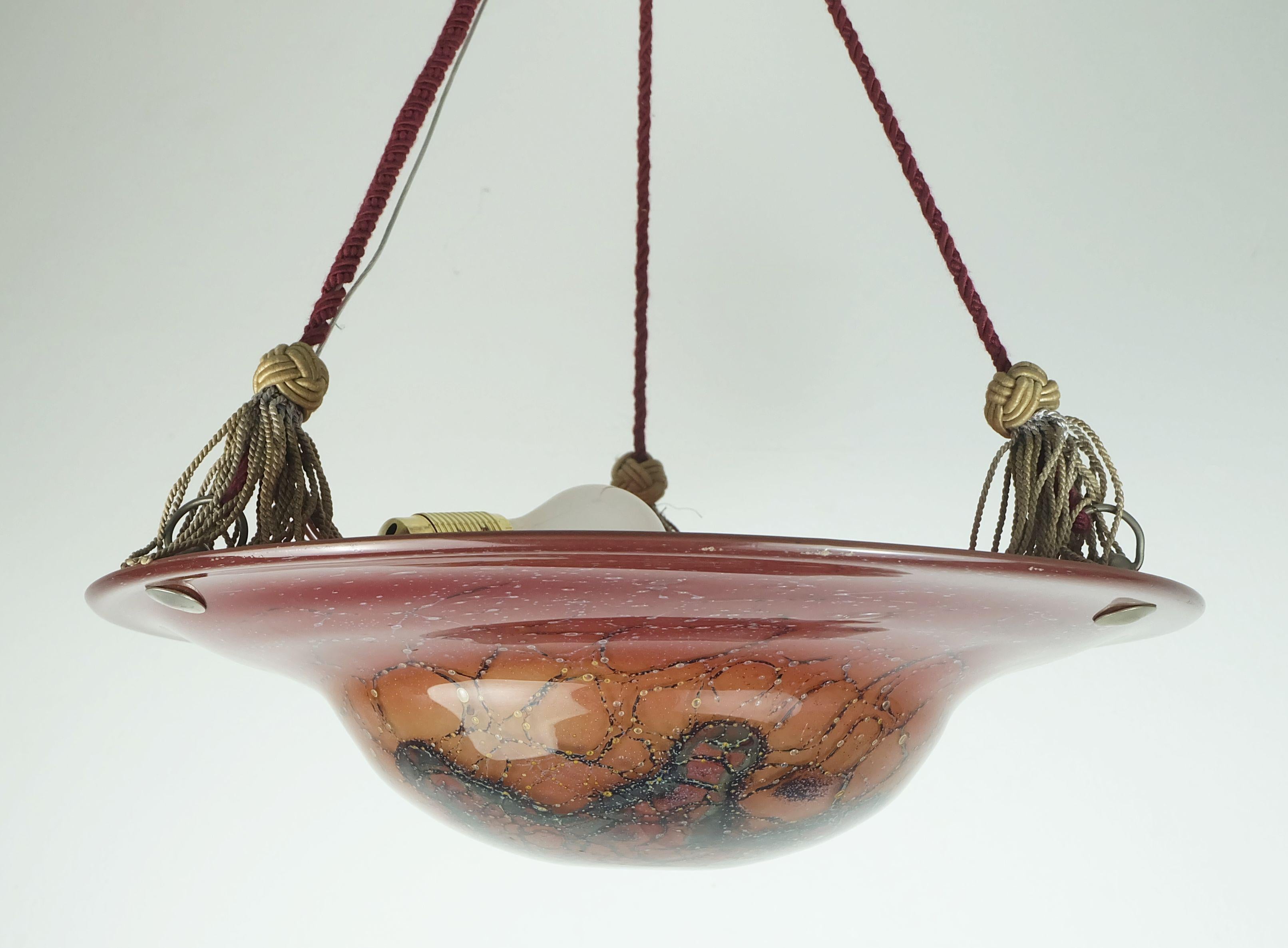 art deco WMF Ikora PENDANT LIGHT ikoraglass 1930s avantgarde design in vendita 1
