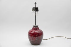 Lampe de bureau Art Déco WMF Ikora en verre rouge, années 1930, Allemagne