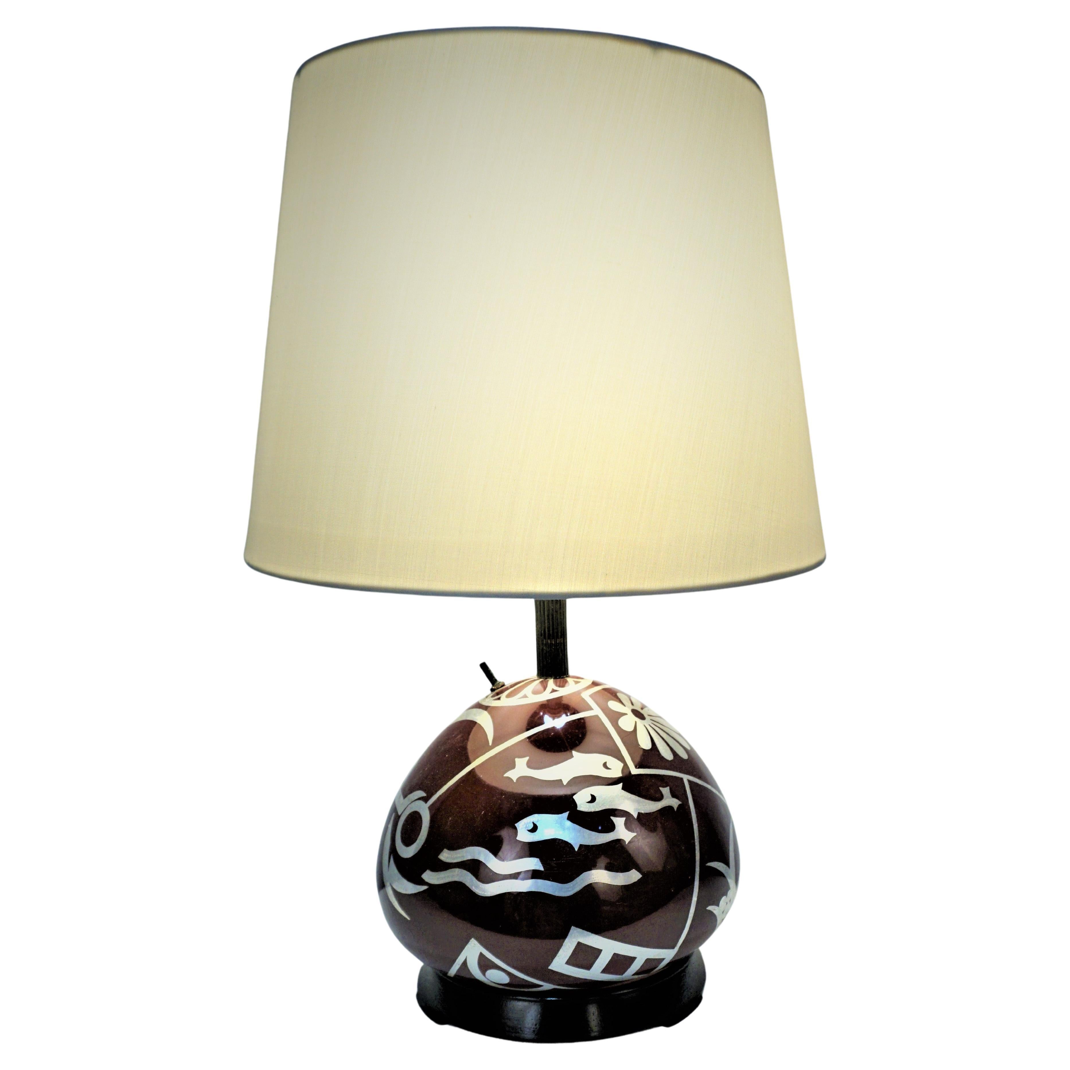 Art Deco WMF Paul Haustein "Ikora" Silver Lacquer on Bronze Table Lamp. For Sale