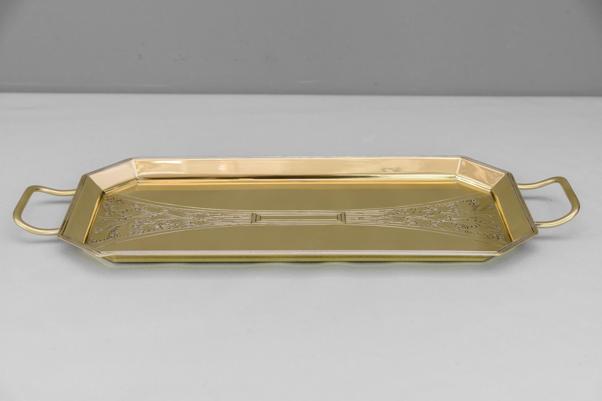 Art Deco WMF serving plate, 1920s 
Polished and stove enamelled
Marked on the bottom.