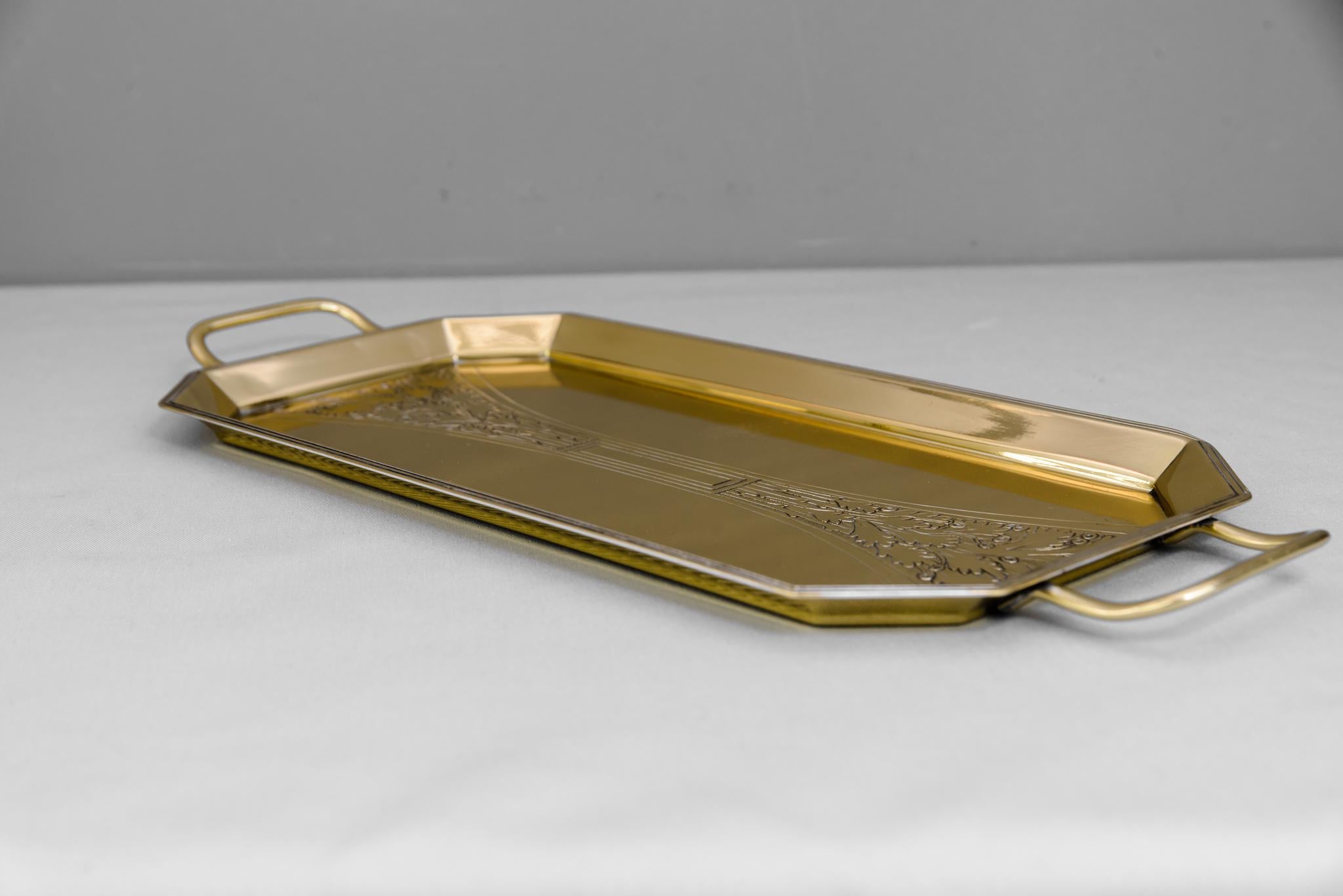 Brass Art Deco WMF Serving Plate, 1920s