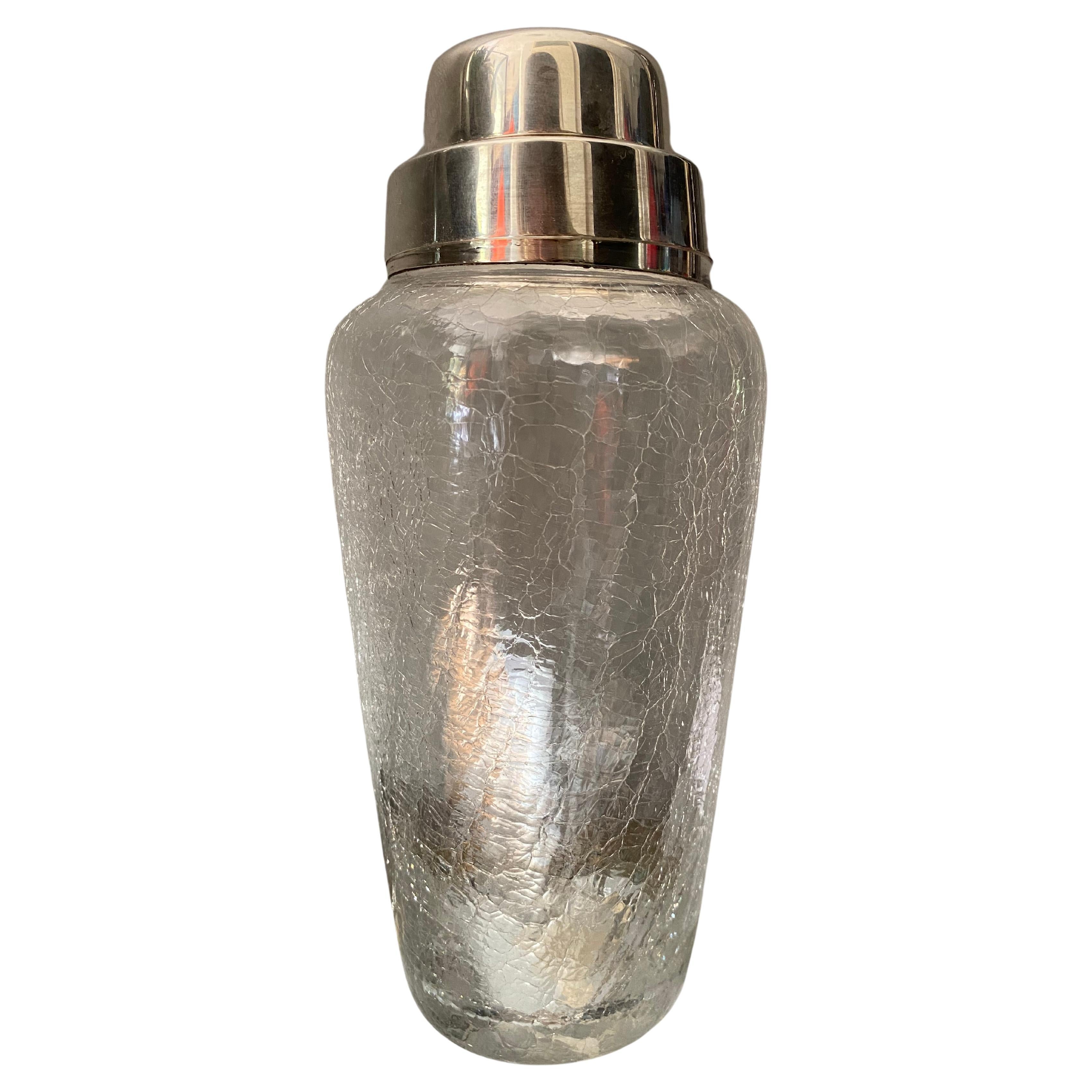 Art Deco WMF Silver-Plated and Glass Cocktail Shaker For Sale
