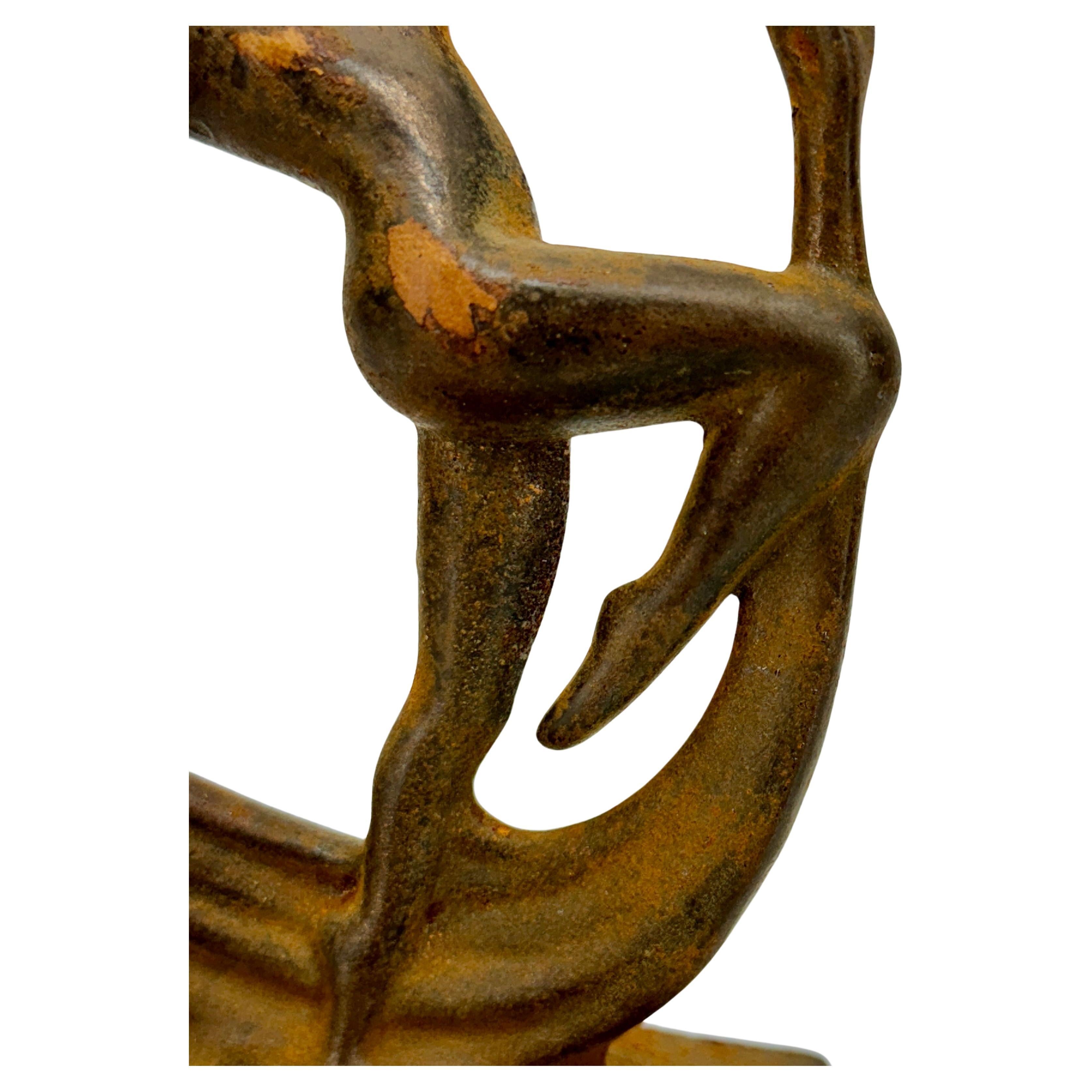 Fait main Sculpture de serre-livres Art Déco Femme dansant 