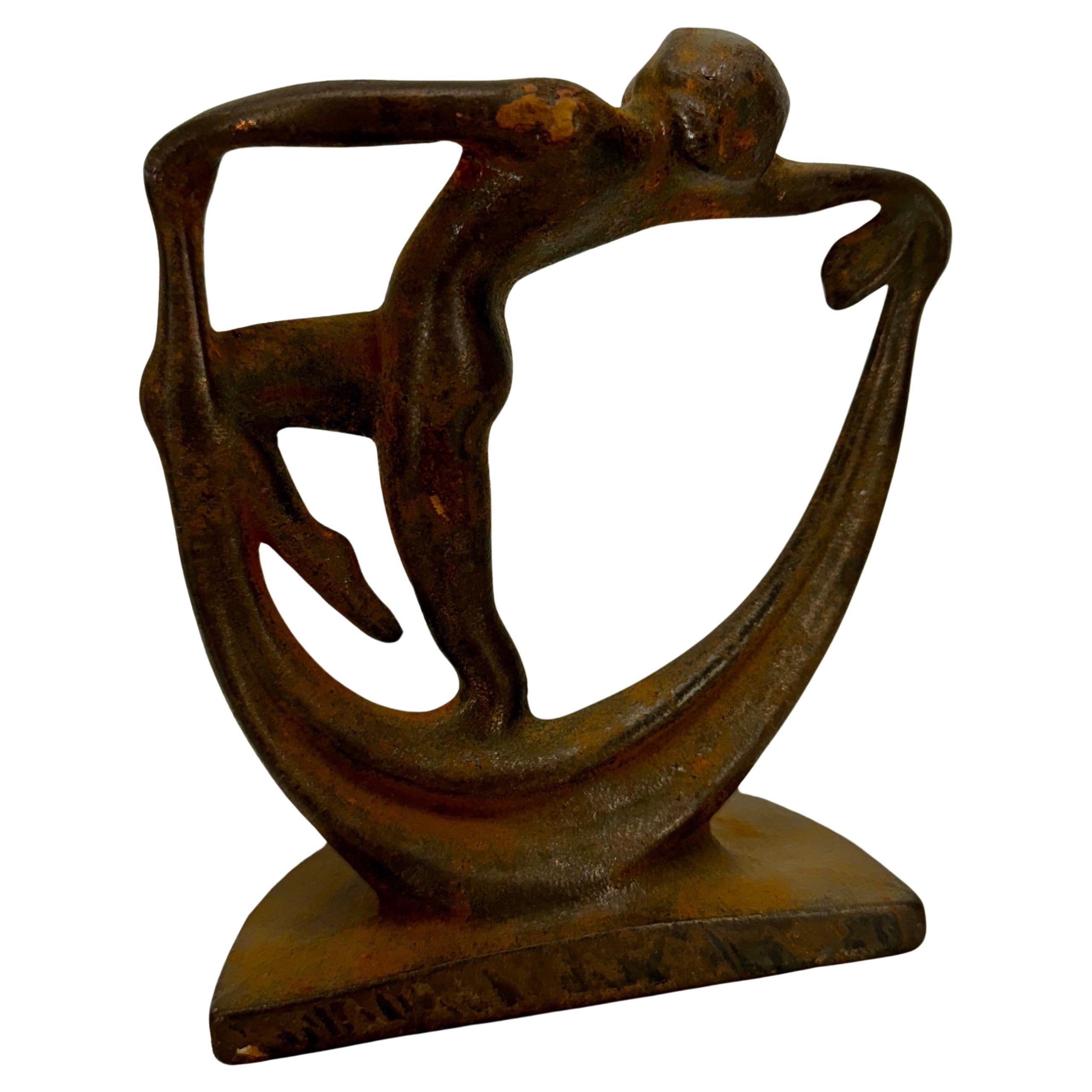 Art Deco Woman Dancing Bookend Sculpture  1