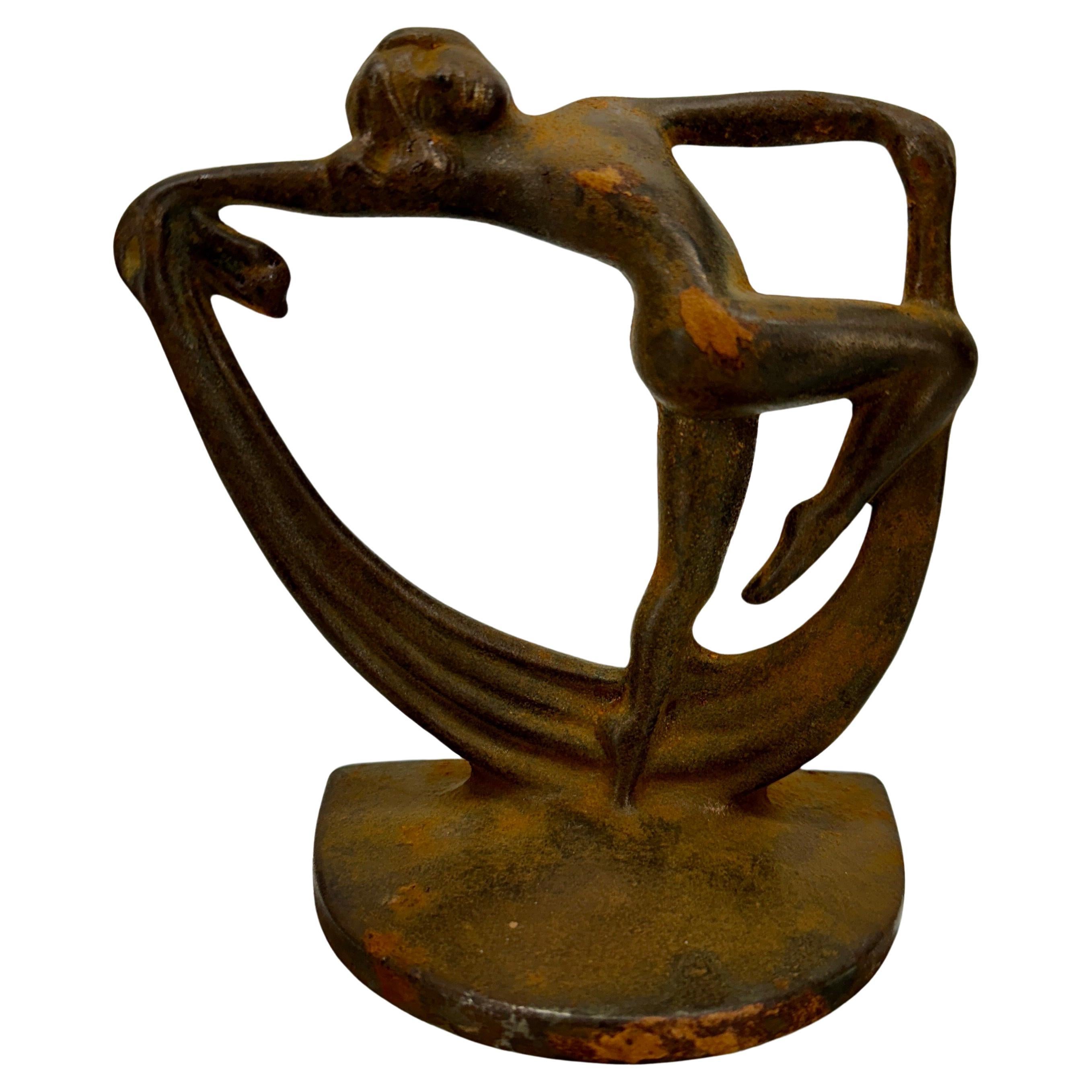 Art Deco Woman Dancing Bookend Sculpture 