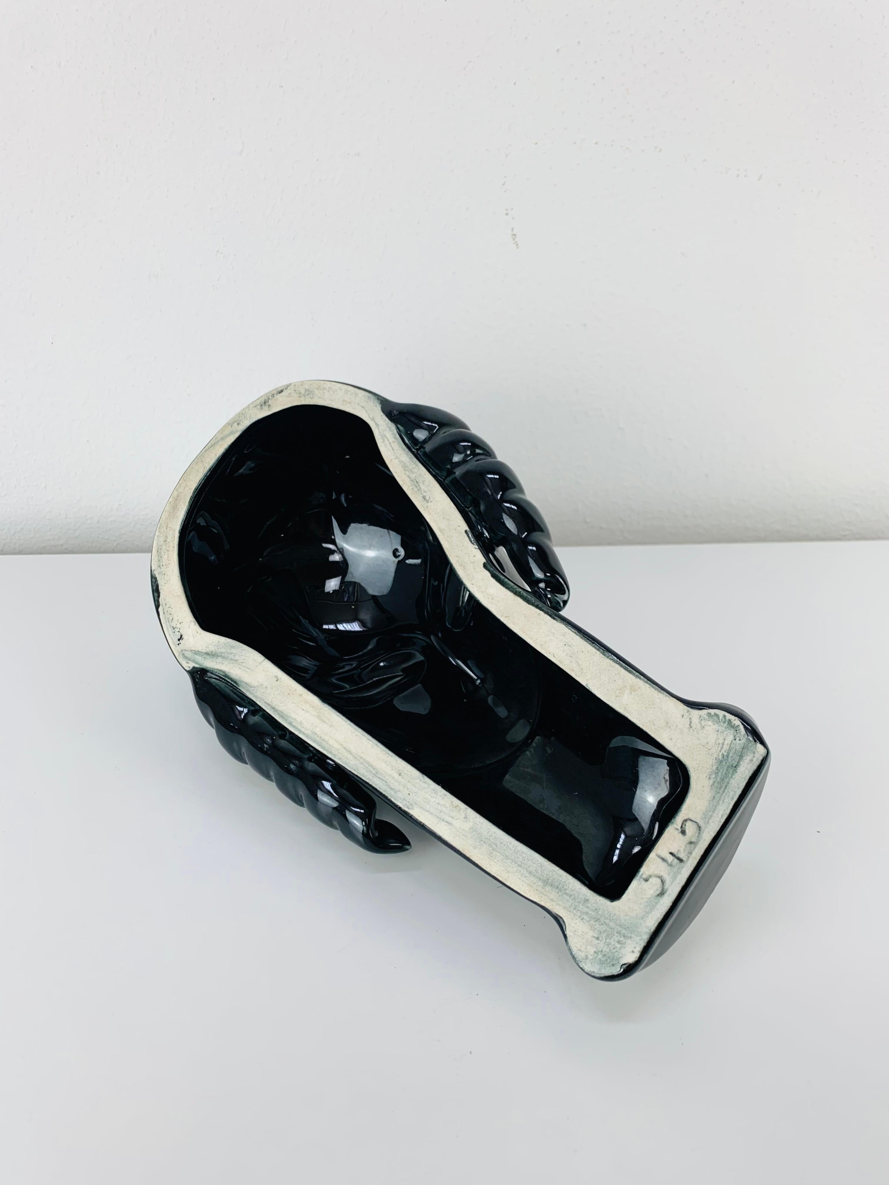Figura di donna Art Déco in ceramica nera, di Eduard Hermanutz per Villeroy & Boch in vendita 5