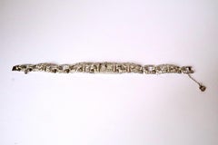 Art Deco Woman Watch in Platinum with Diamonds Mechanical Mouvement French