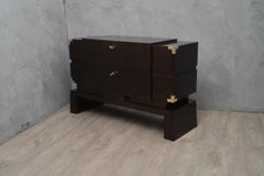 Art Deco Wood and Brass Italian Commodes and Chests of Drawers, 1950
