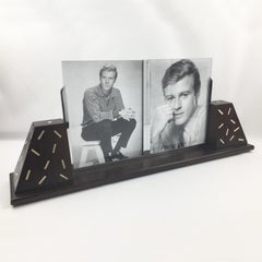 Art Deco Wood and Chrome Double View Picture Frame, circa 1930