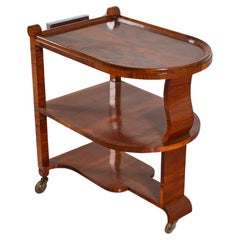 Art Deco Wood and Curved Plywood Bar Cart, Italy, 1930s