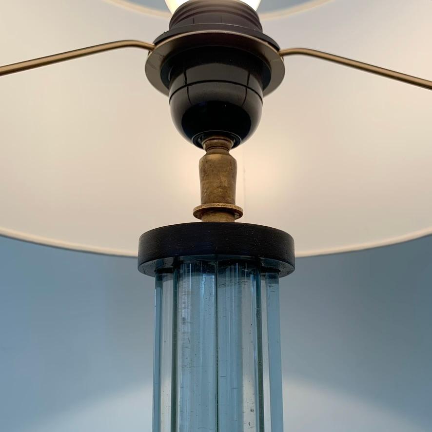 Lámpara de sobremesa Art Decó de madera y cristal, circa 1930, Francia. en venta 5