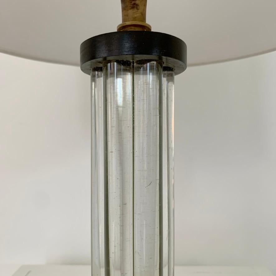 Lámpara de sobremesa Art Decó de madera y cristal, circa 1930, Francia. en venta 6