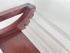 Art Deco Wood and Glass Tray, Brown Color, Wood France 1940