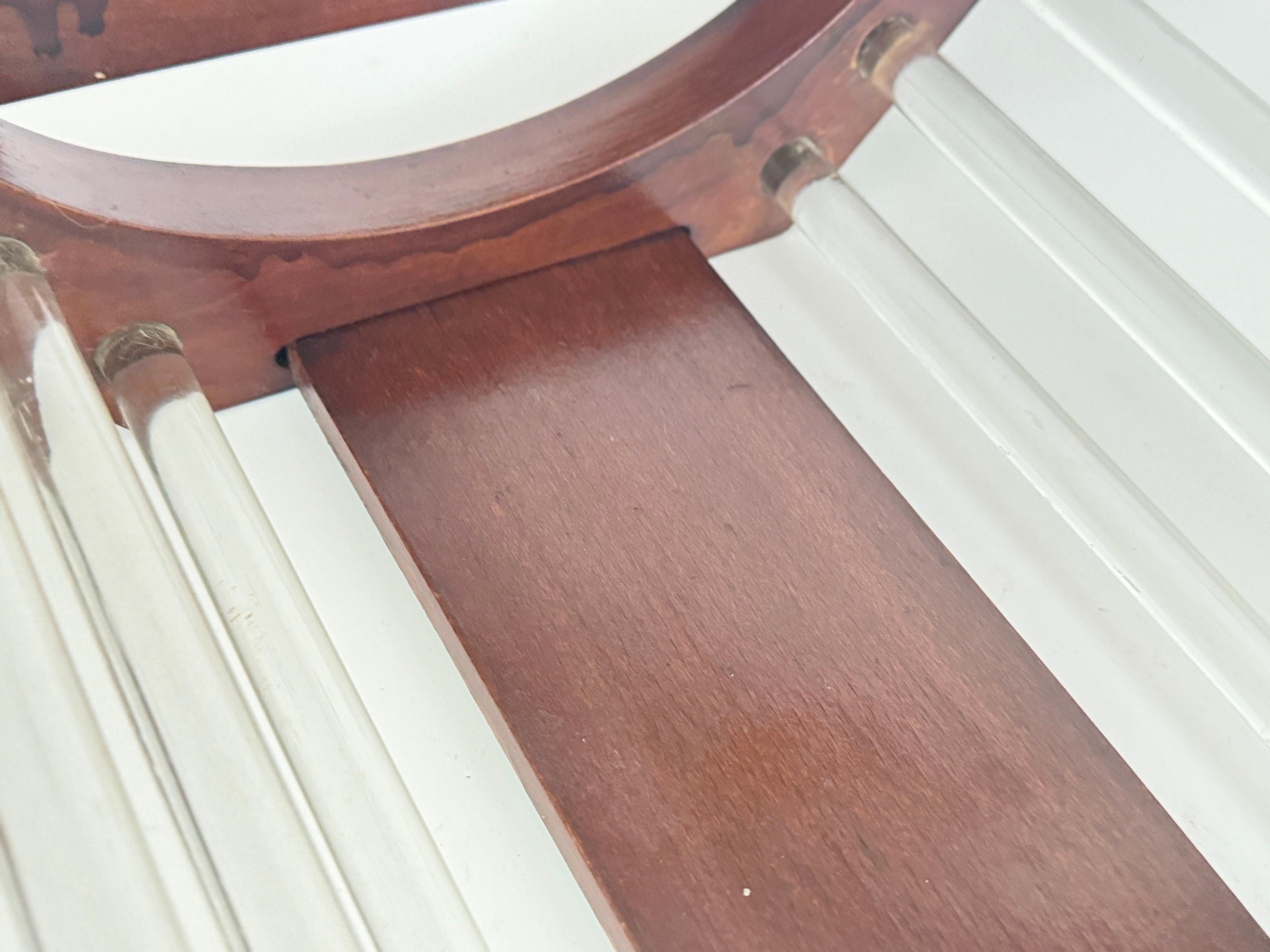 Vassoio Art Deco in legno e vetro, colore marrone, Wood Francia 1940 In condizioni buone in vendita a Auribeau sur Siagne, FR