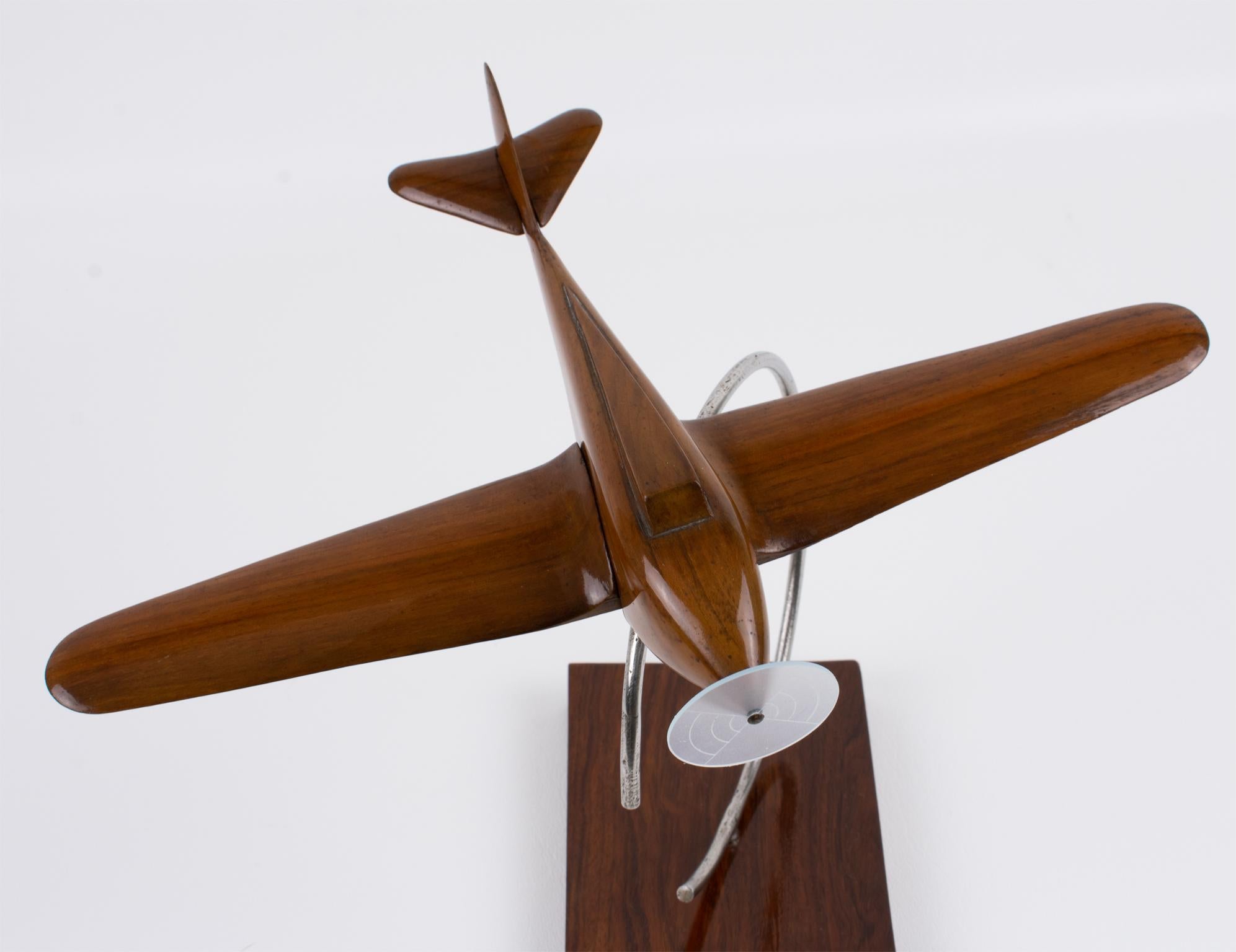 Art Deco Wood and Metal Airplane Aviation Propeller Model, circa 1930 For Sale 5