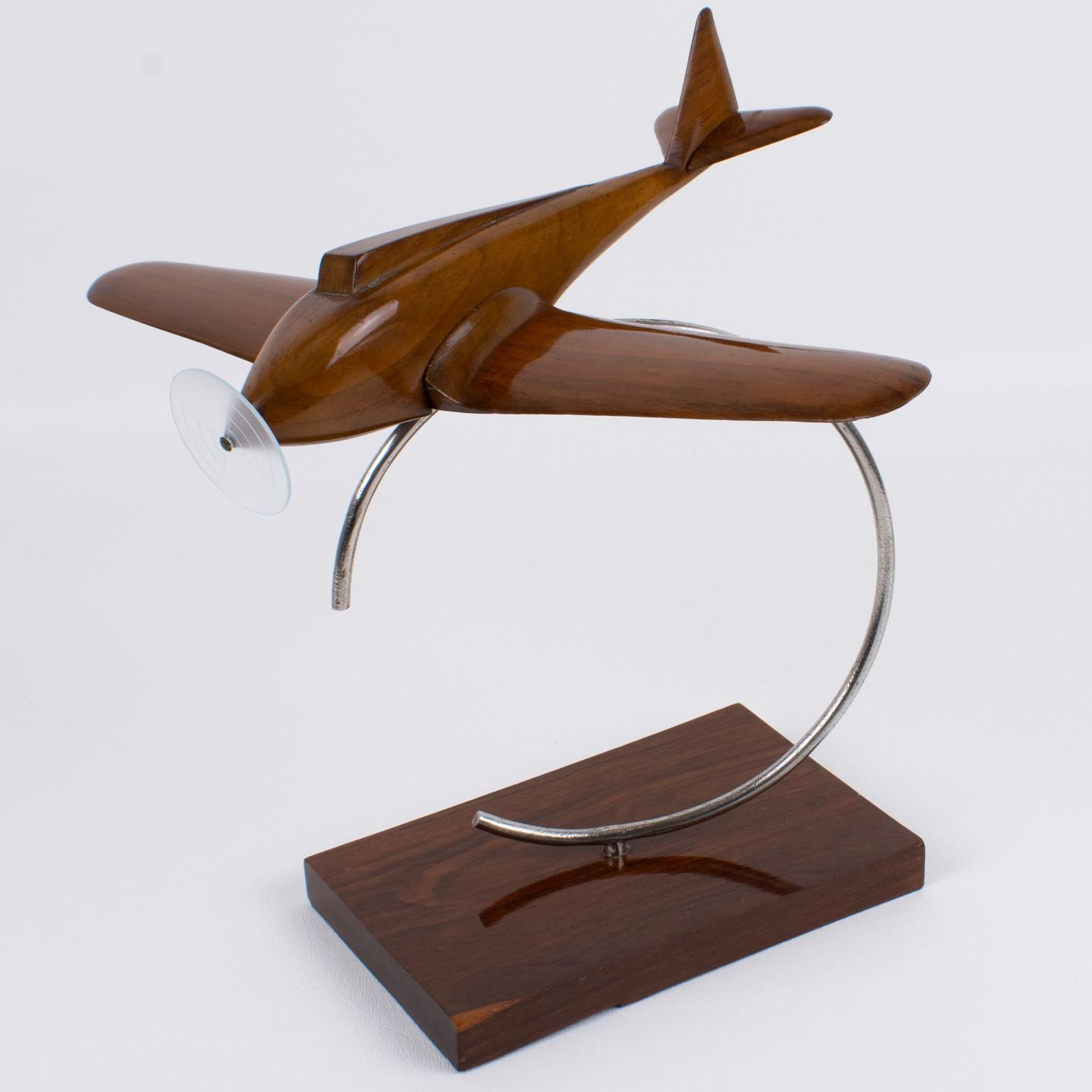 Art Deco Wood and Metal Airplane Aviation Propeller Model, circa 1930 For Sale 7