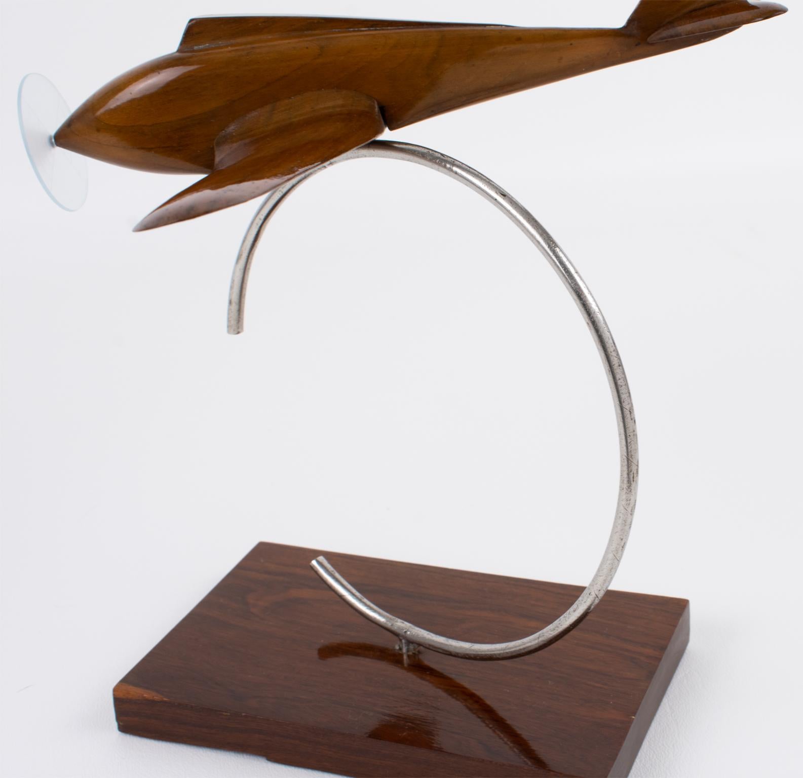 Art Deco Wood and Metal Airplane Aviation Propeller Model, circa 1930 For Sale 8