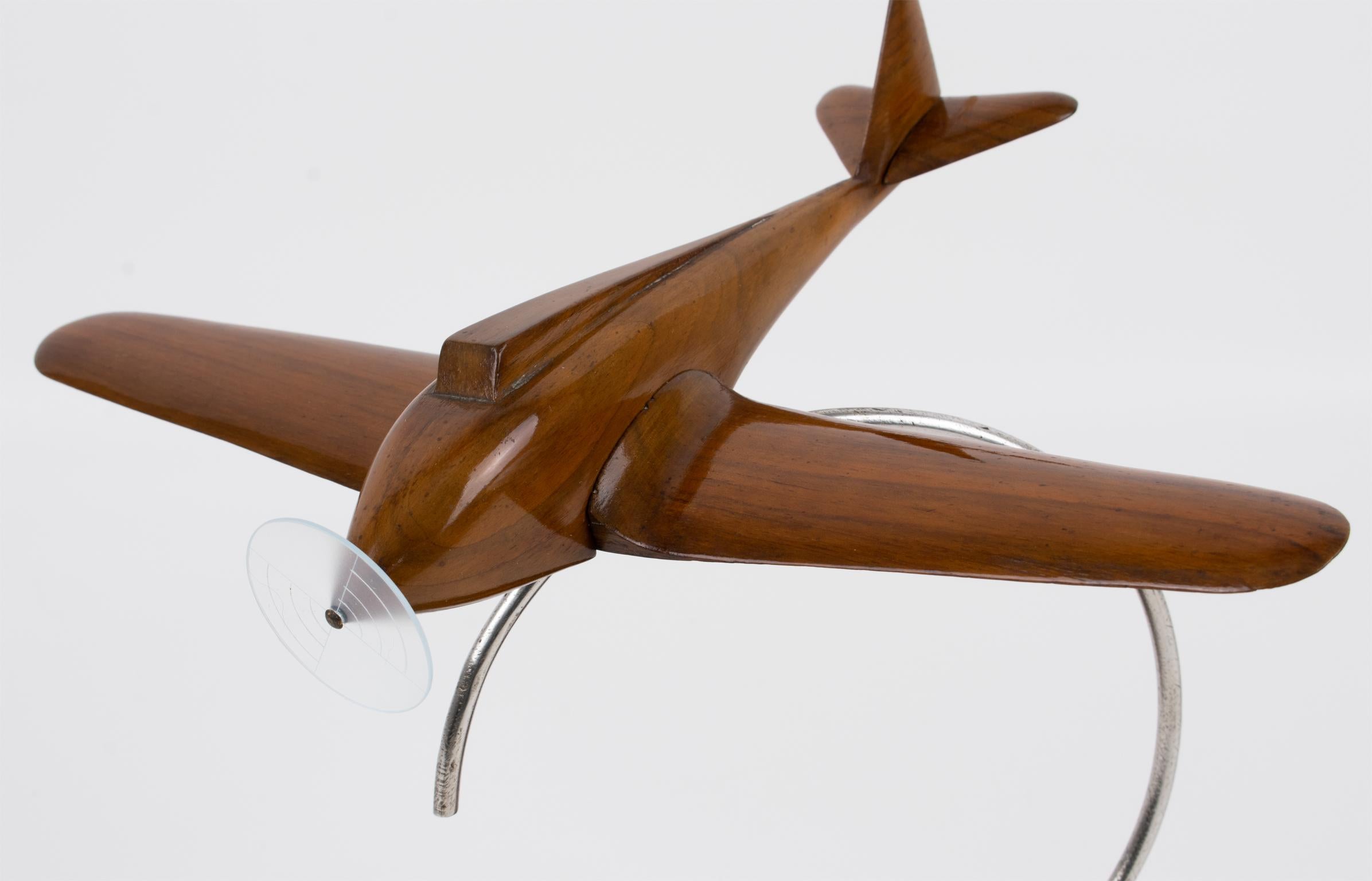 Art Deco Wood and Metal Airplane Aviation Propeller Model, France 1930s For Sale 3