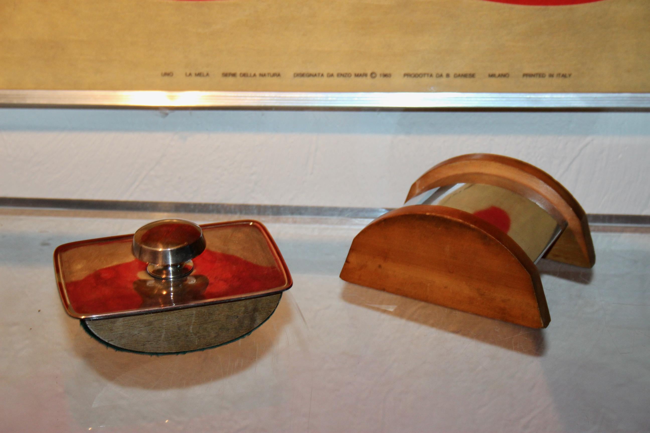 Art Deco Holz und Metall Schreibtisch Set (amerikanisch) im Angebot