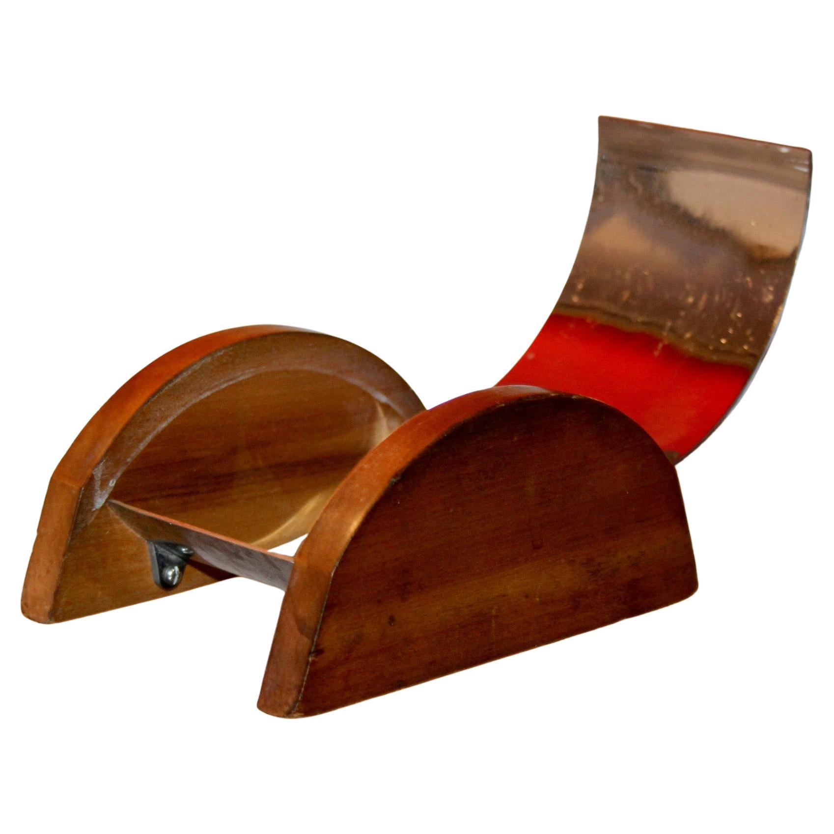 Art Deco Holz und Metall Schreibtisch Set