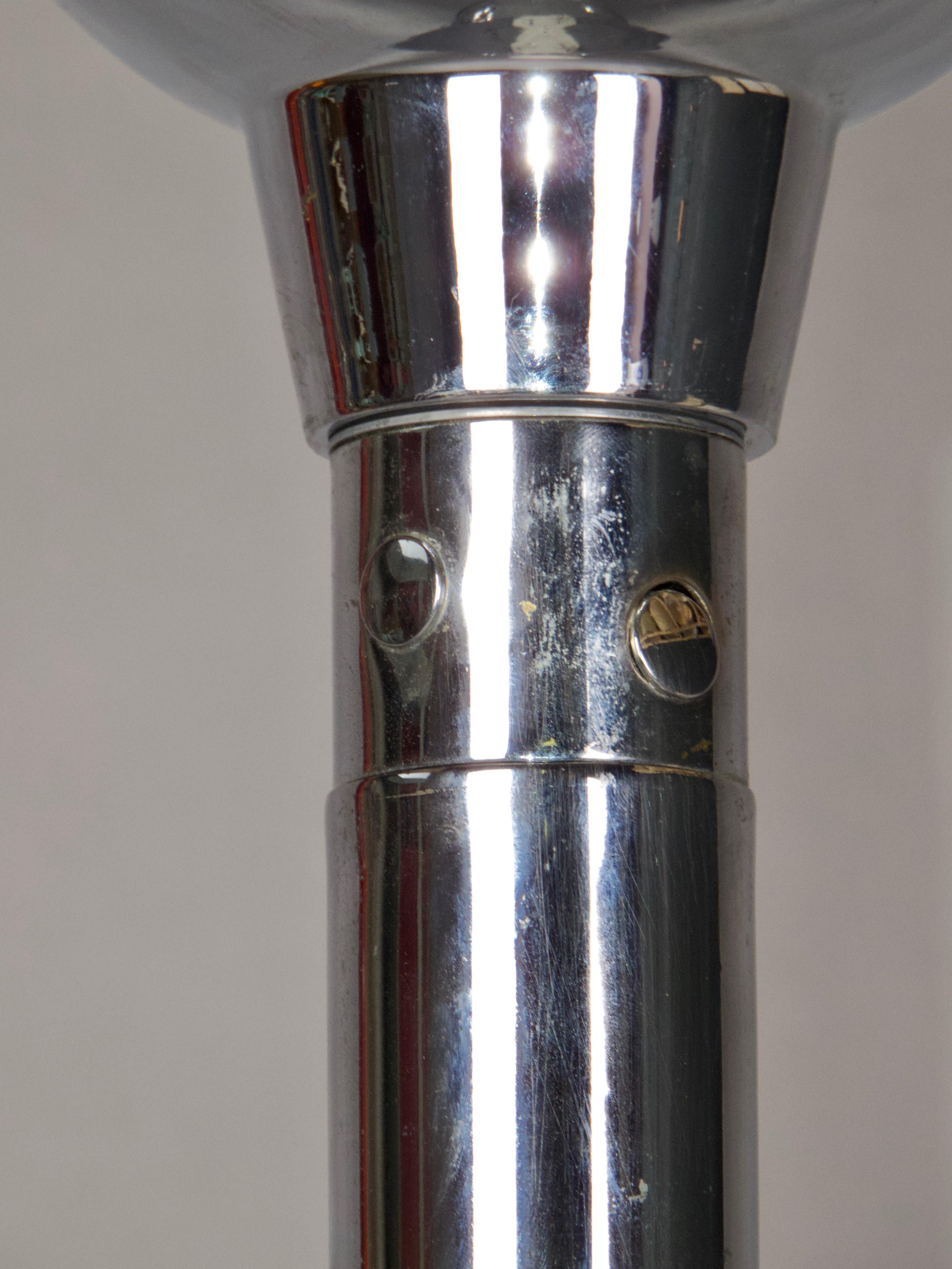 Lampada da terra in legno e metallo in stile Art Déco in vendita 3