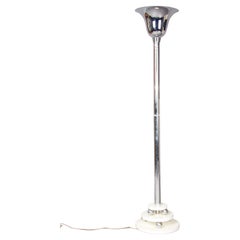Art Deco wood and metal floor lamp