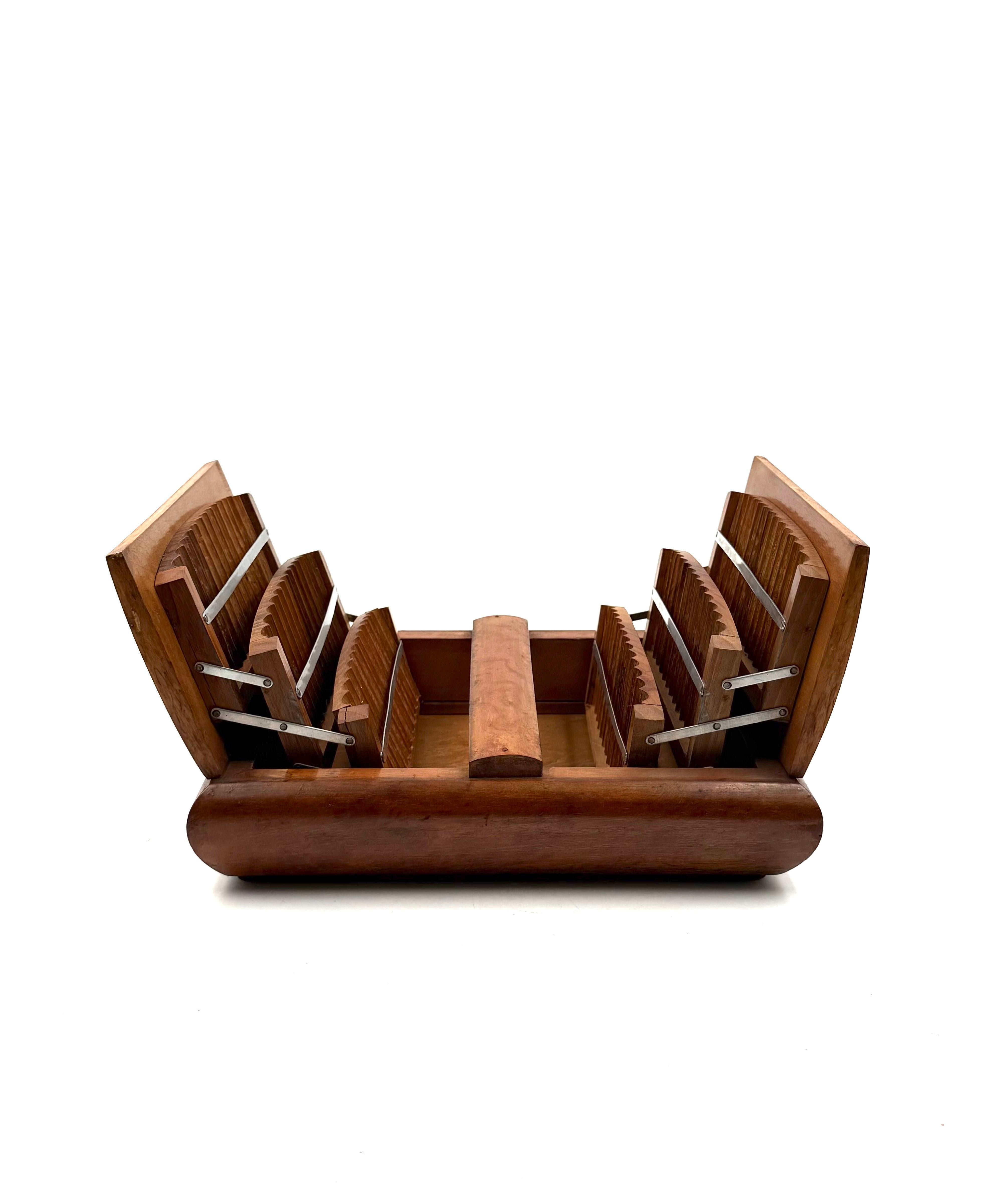 Boîte à cigarettes en bois Art Déco, Italie 1940 en vente 3